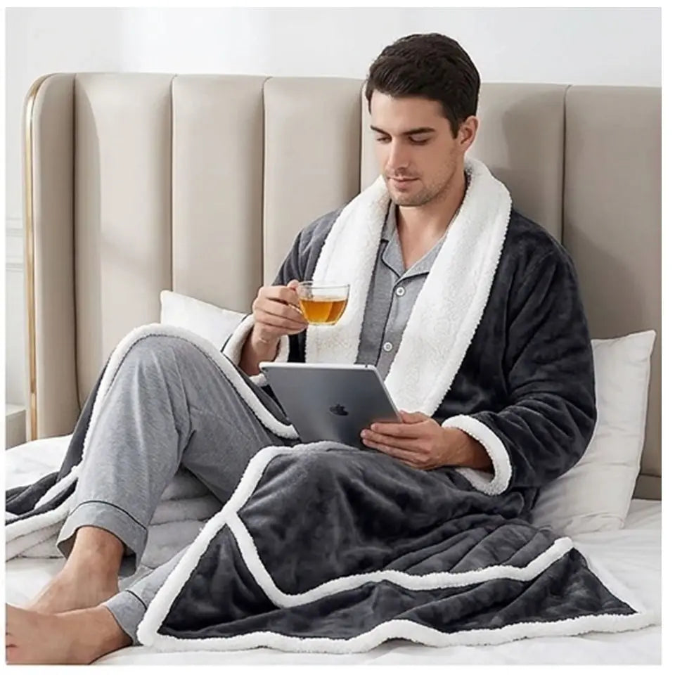 Heated Wearable Throw Blanket with Temperature Control