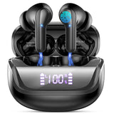 Wireless Bluetooth 5.3 Earbuds, Stereo Bass, Waterproof Sports Earphones, Noise Cancelling Mic, 35H Playback