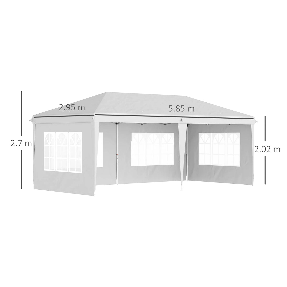 3 x 6m Heavy Duty Garden Gazebo, Marquee Party Tent with Storage Bag - White