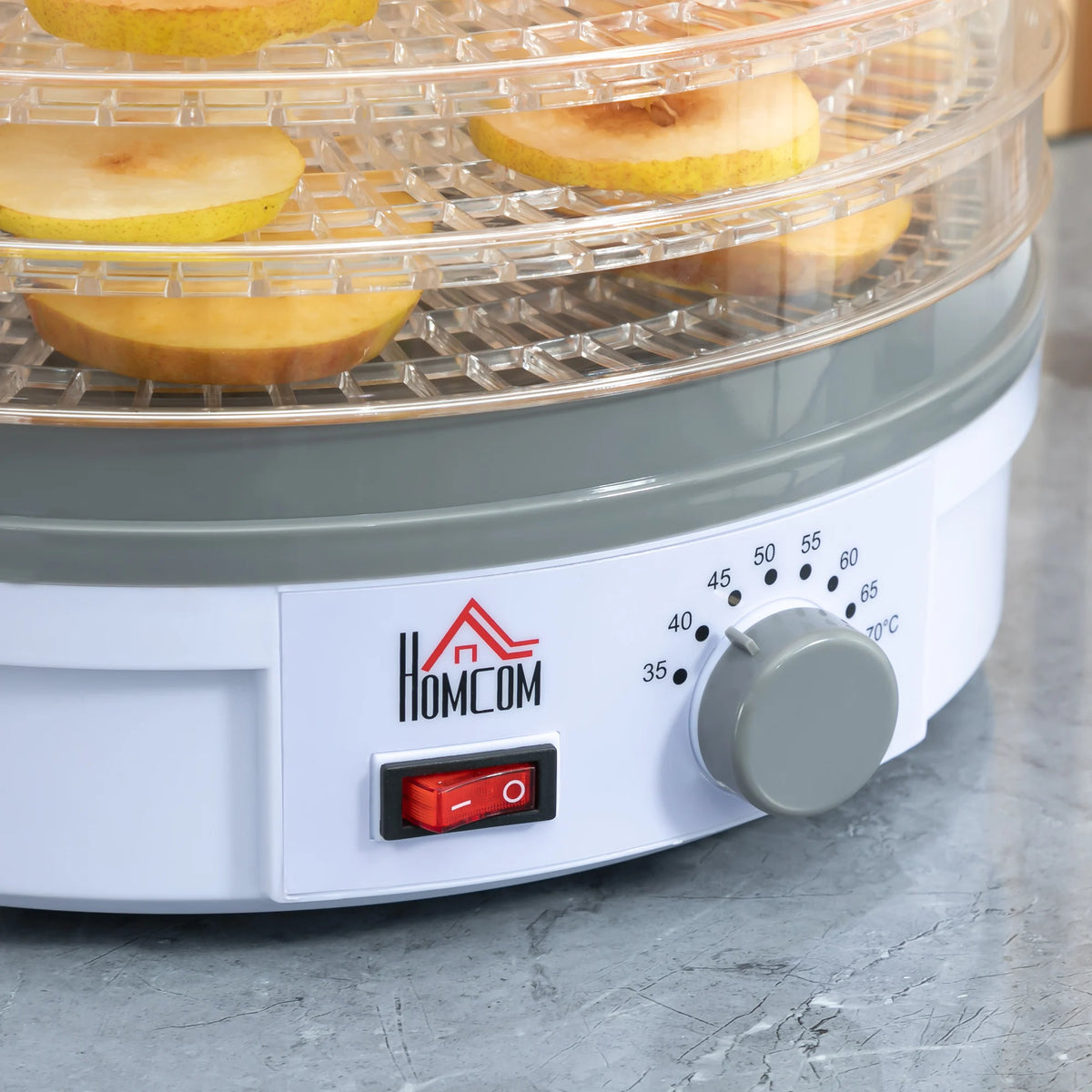 5-Tier Food Dehydrator with Adjustable Temperature, 245W, White