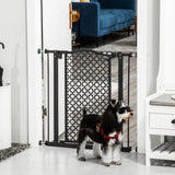 Pressure Fit Pet Safety Gate with Double Locking Auto-Close Door for Stairs Doorways and Hallways