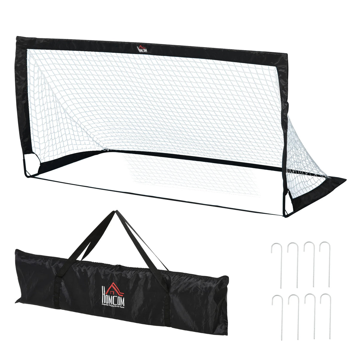 Set of 2 Foldable 6 x 3ft Football Goals with Carry Bag