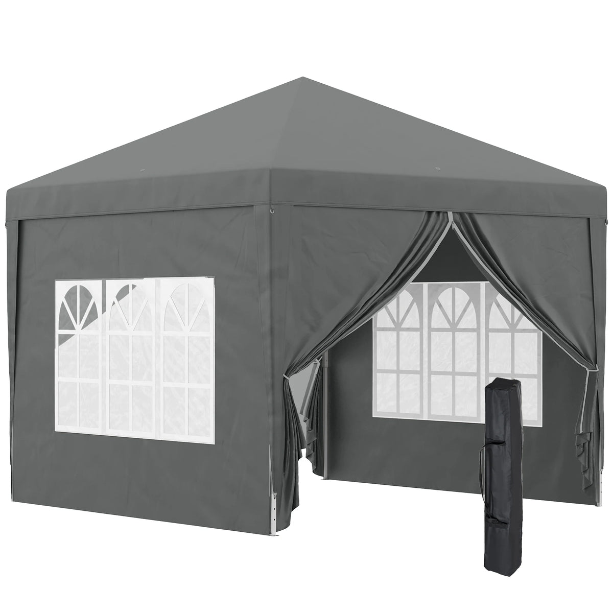 Pop Up Gazebo 3x3m with 2 Removable Walls Water and UV Resistant Powder Coated Steel Guy Ropes and Carry Bag