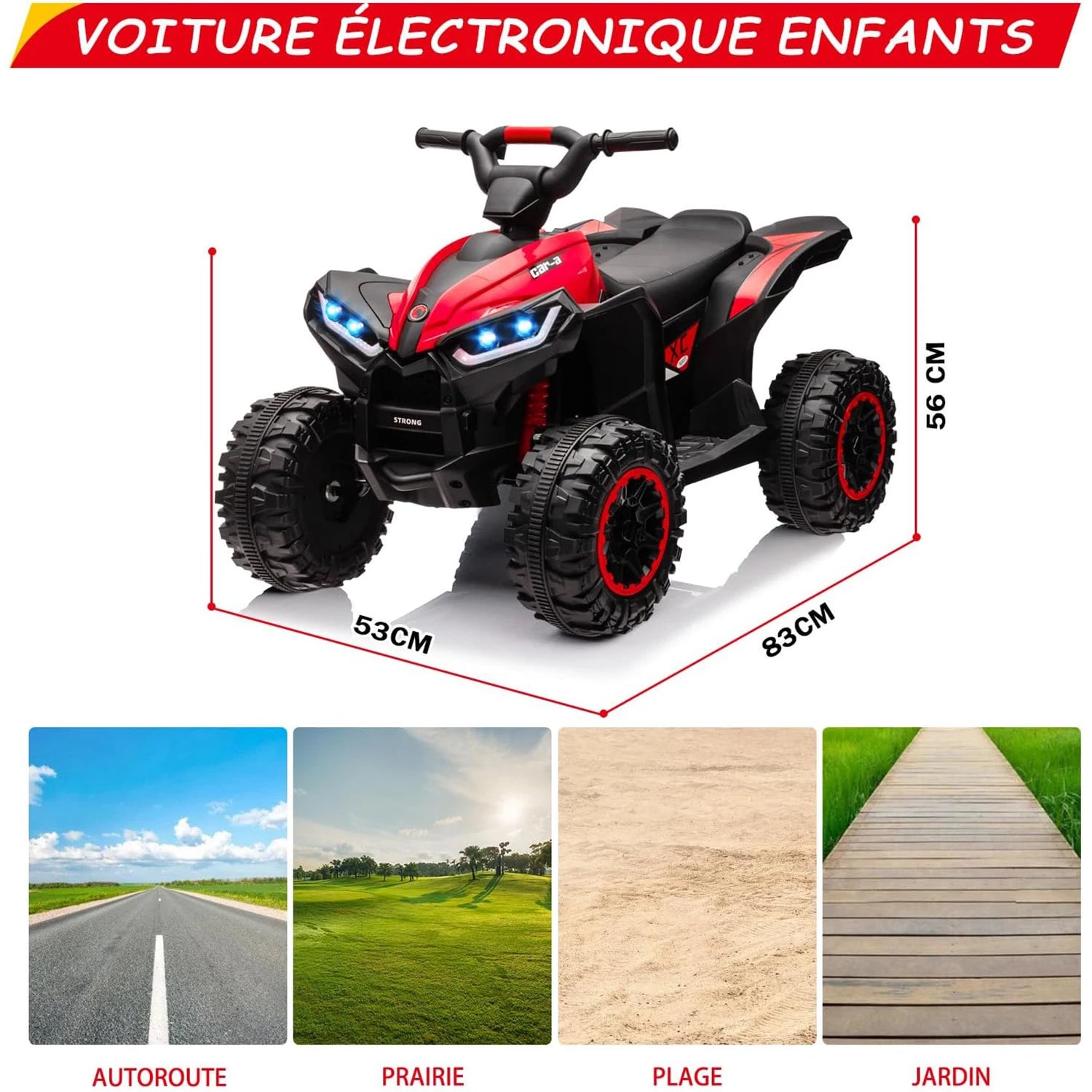 12V Kids Electric Quad Bike | Ride-On ATV with Remote Control & LED Headlights