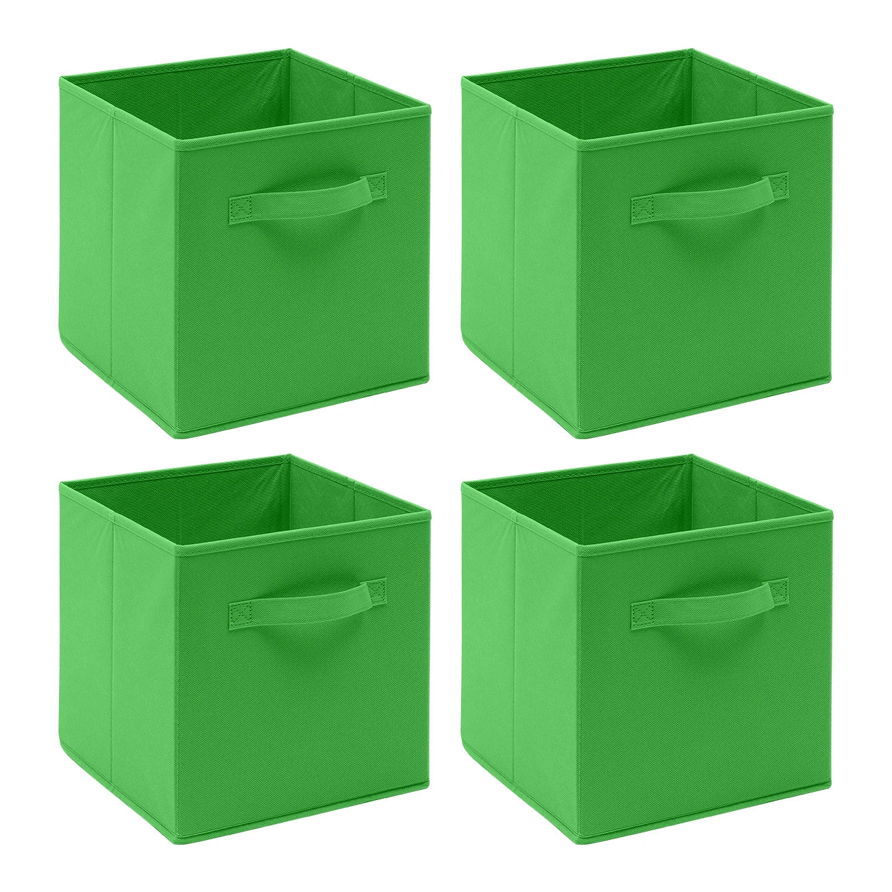 Pack of 4 Foldable Fabric Storage Cubes Boxes Non-Woven Wardrobe Organiser for Home Bedroom Closet