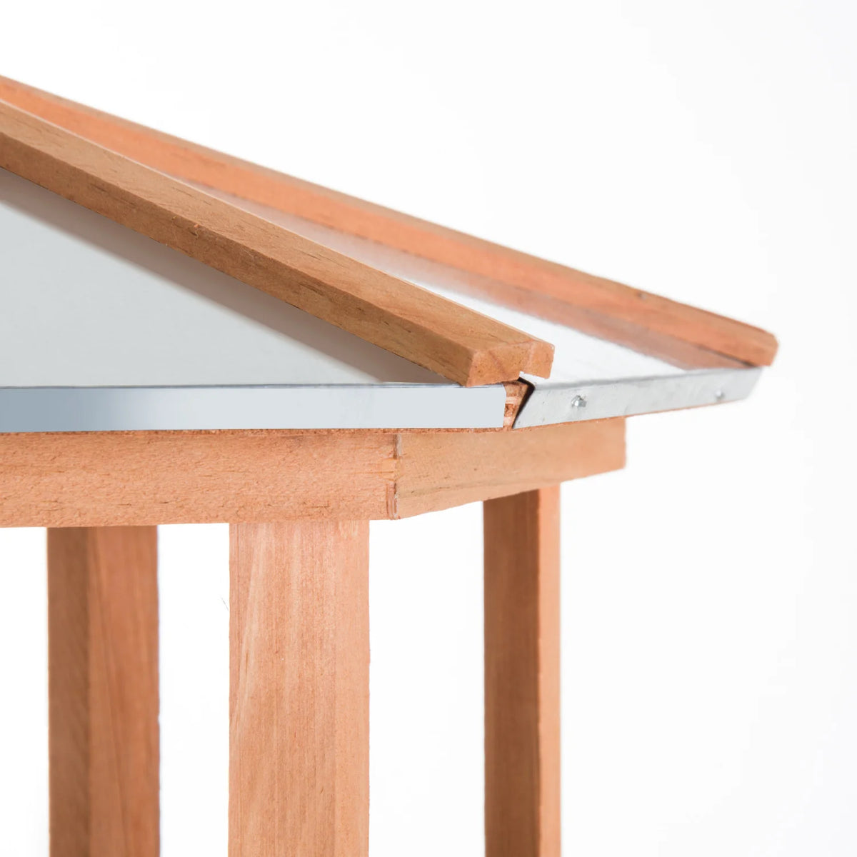 Wooden Bird Table 153cm Feeding Station with Stand Fir Wood Pitched Metal Roof and Tripod Base