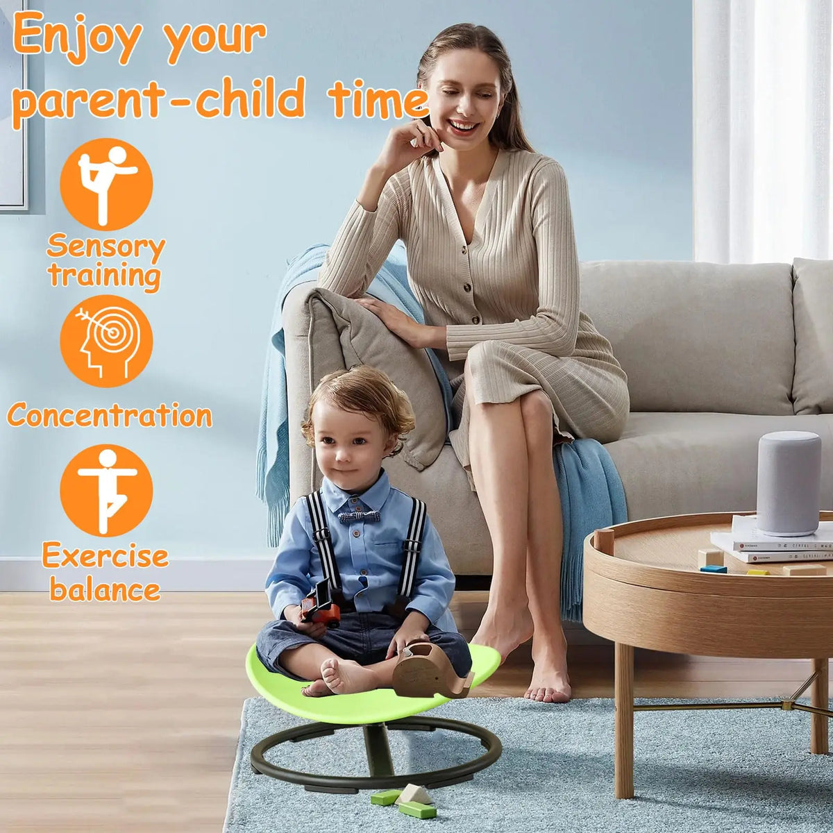 Kids Sensory Spin Chair Swivel Sit and Spin Toy for Coordination