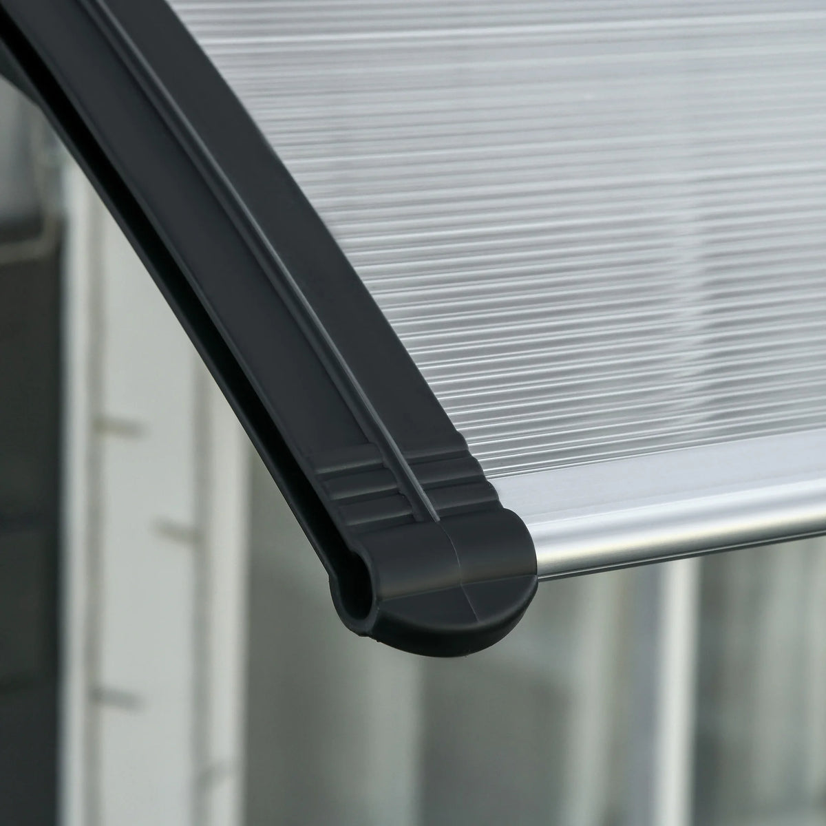 Front Door Canopy, Outdoor Awning, 303 x 96cm Rain Shelter, Clear