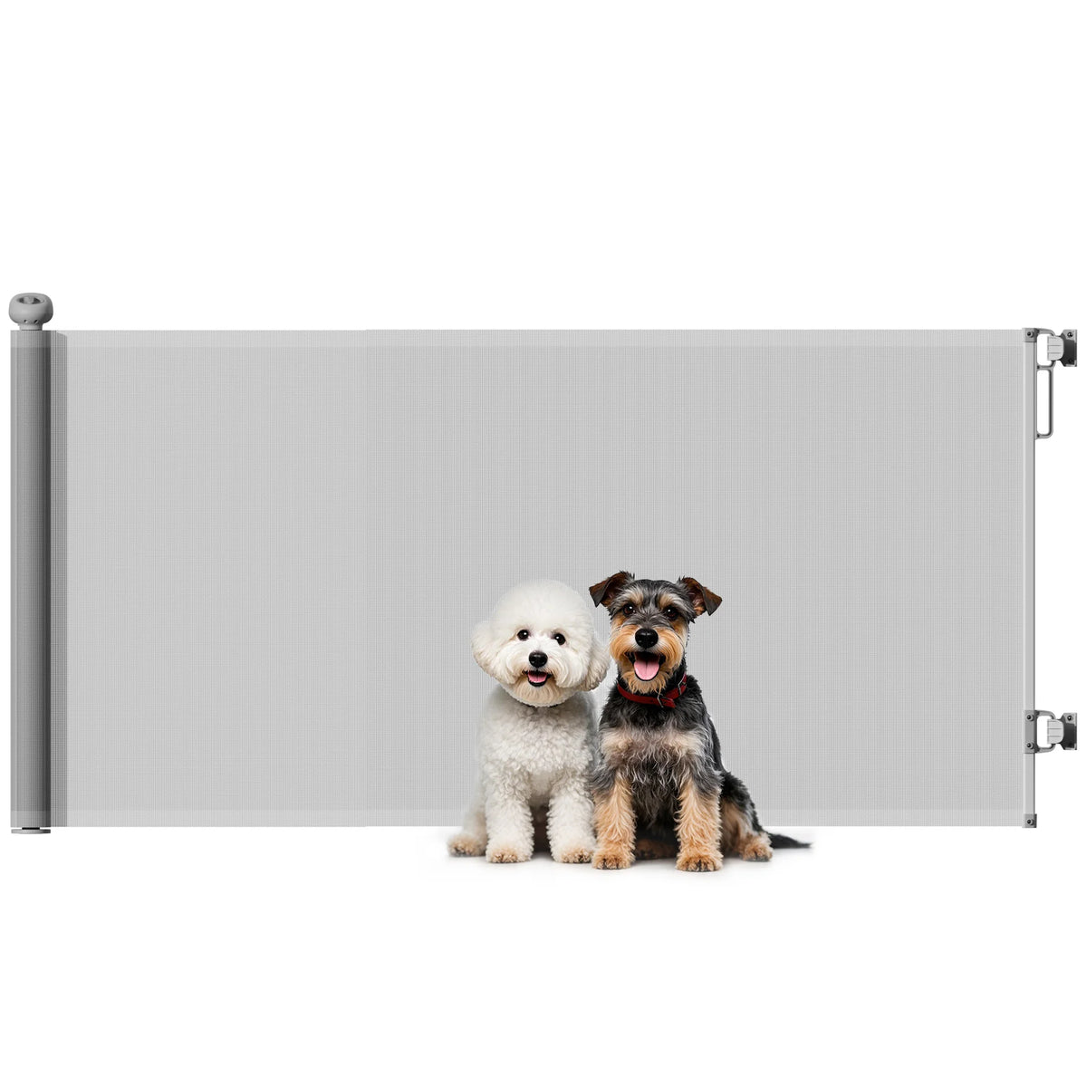 Retractable Stair Gate, Dog Gate Extends Up to 180cm Wide, Grey