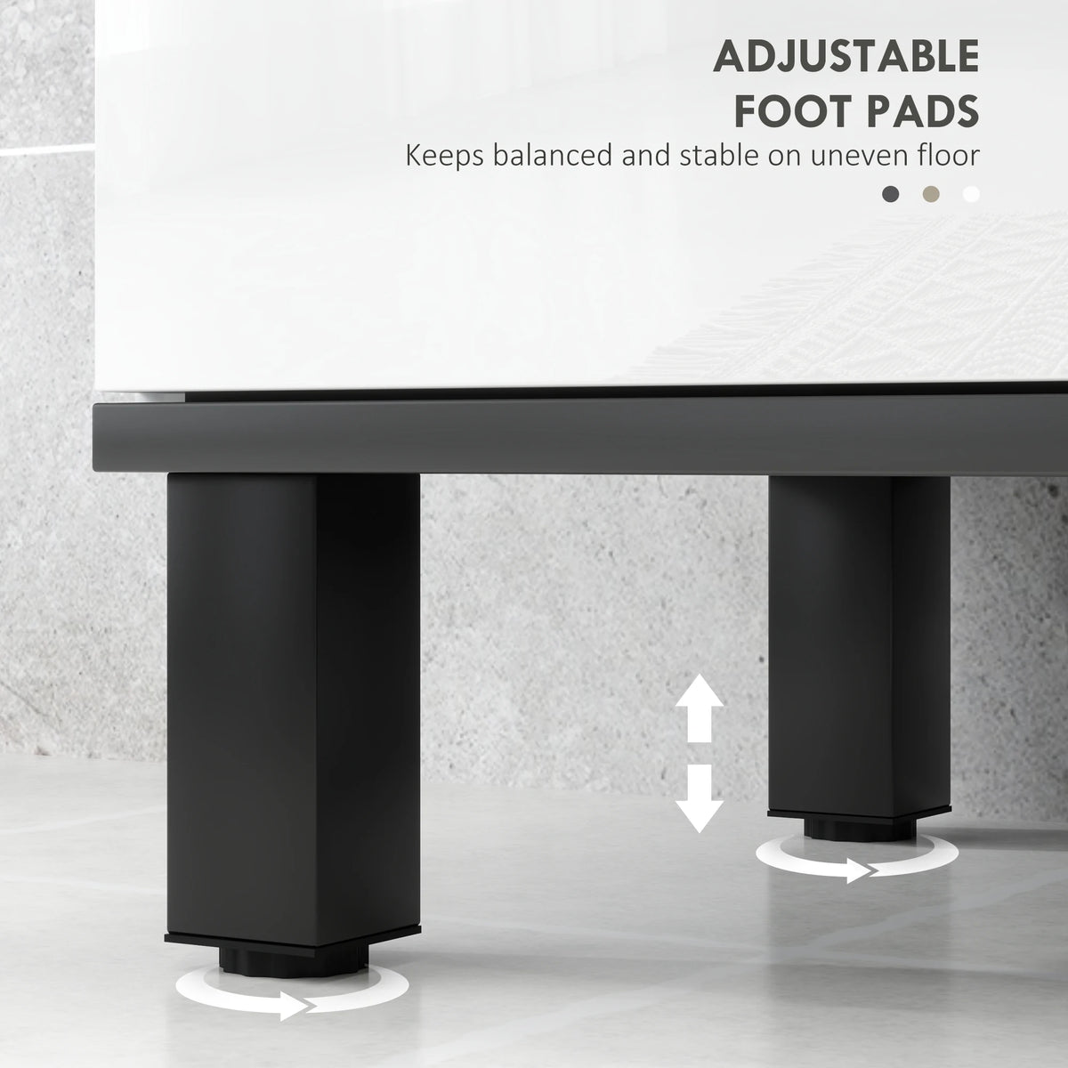 Bathroom Under Sink Cabinet with Adjustable Shelf, High Gloss White