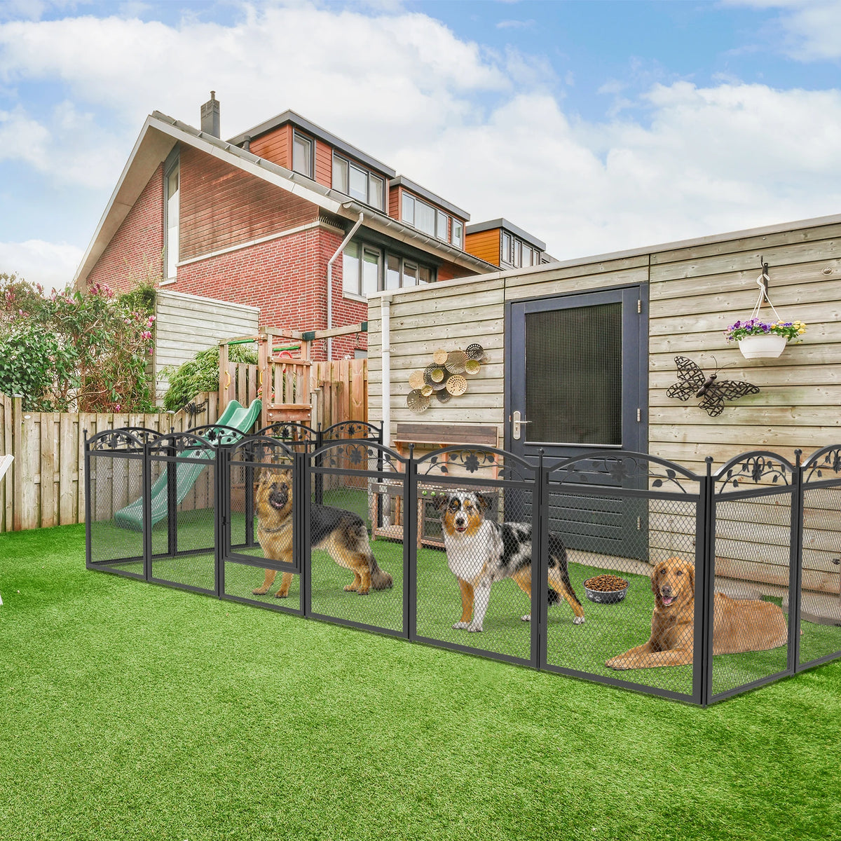 BINGOPAW Detachable 8 Panel Dog Playpen Fence 126x126x88cm Waterproof Pad Puppy Exercise Kennel