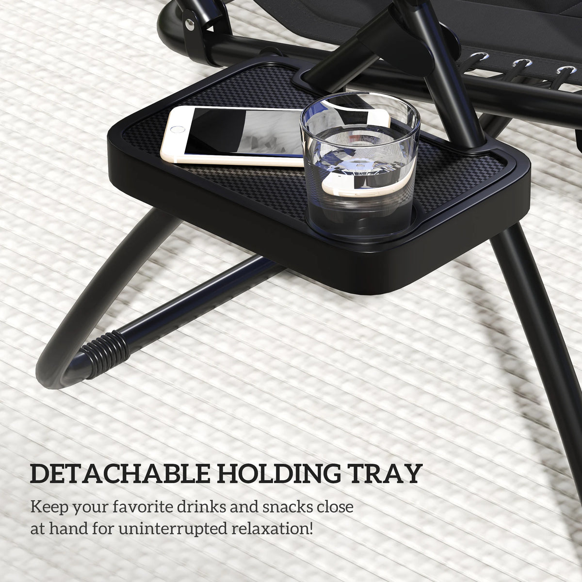 Zero Gravity Lounger Chair, Folding Reclining Chair, Black
