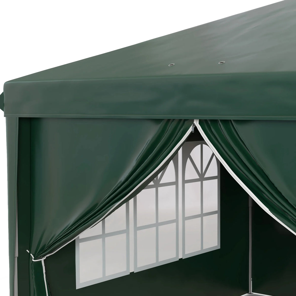 Pop Up Gazebo 3x6m with 6 Removable Sides and Windows Powder Coated Steel 12 Drainage Holes and Carry Bag
