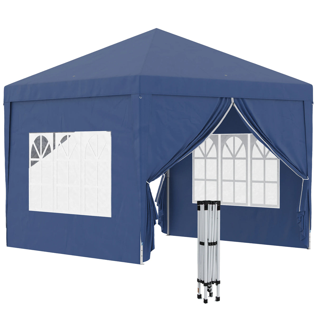 Pop Up Gazebo 3x3m with 2 Removable Walls Water and UV Resistant Powder Coated Steel Guy Ropes and Carry Bag