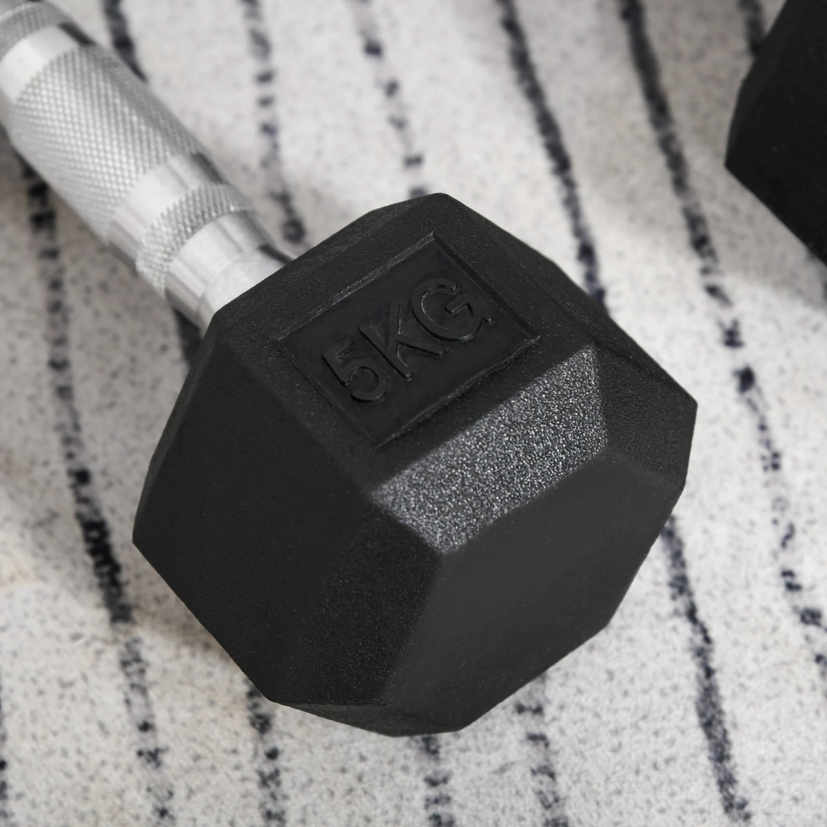 Rubber Hex Dumbbells Set for Home Gym Strength Training (2 x 5kg)