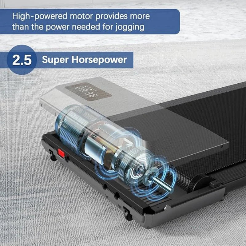 2.5HP Walking Pad Treadmill 300lbs Capacity – 2 in 1 Walking & Running Machine with LCD Display & Bluetooth