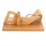 Manual Stainless Steel and Wood Sausage Slicer with Handle | Meat Vegetable Fruit Slicing Tool for Kitchen