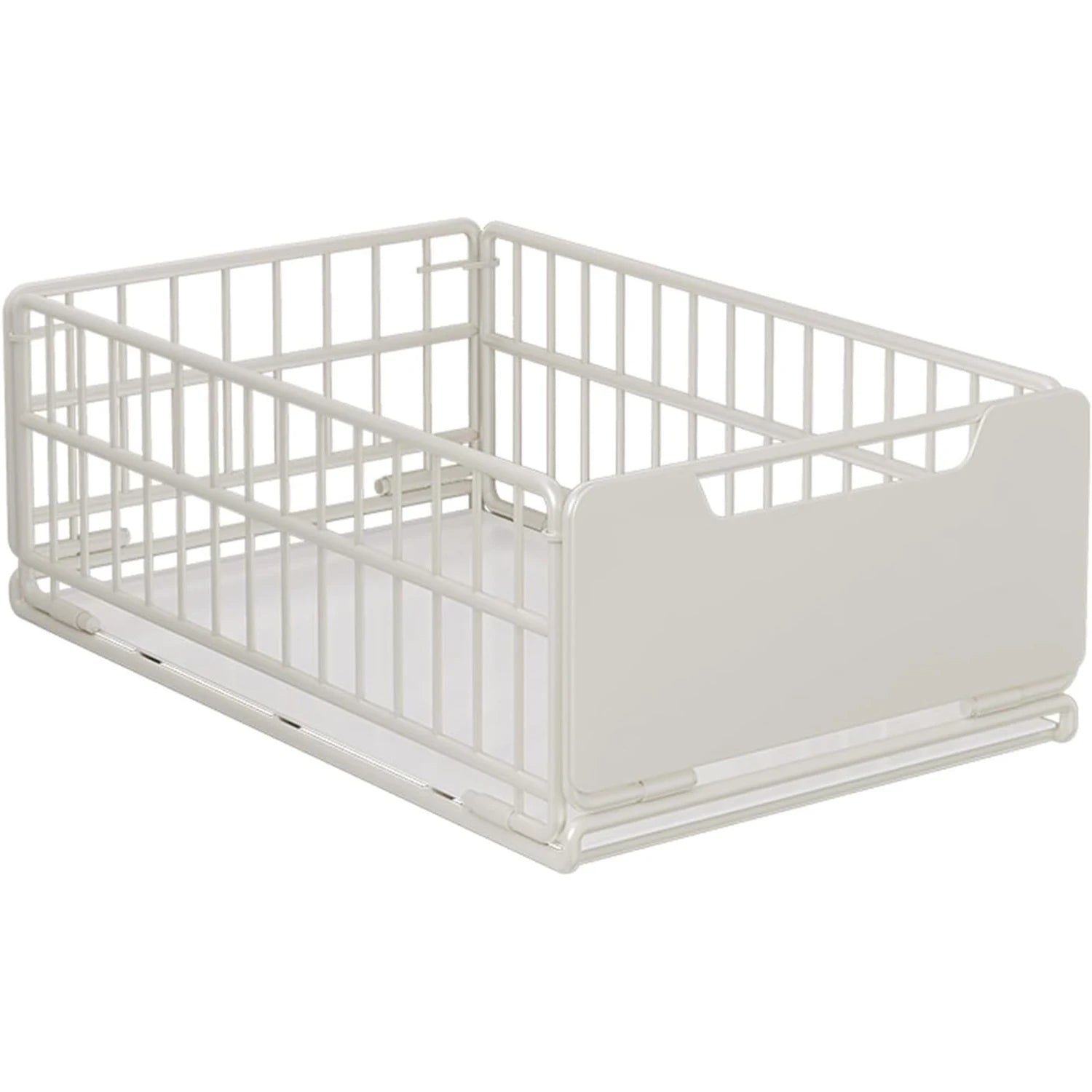 Pull Out Cabinet Organiser Foldable Sliding Drawer Basket with Handle Adhesive Kitchen Storage