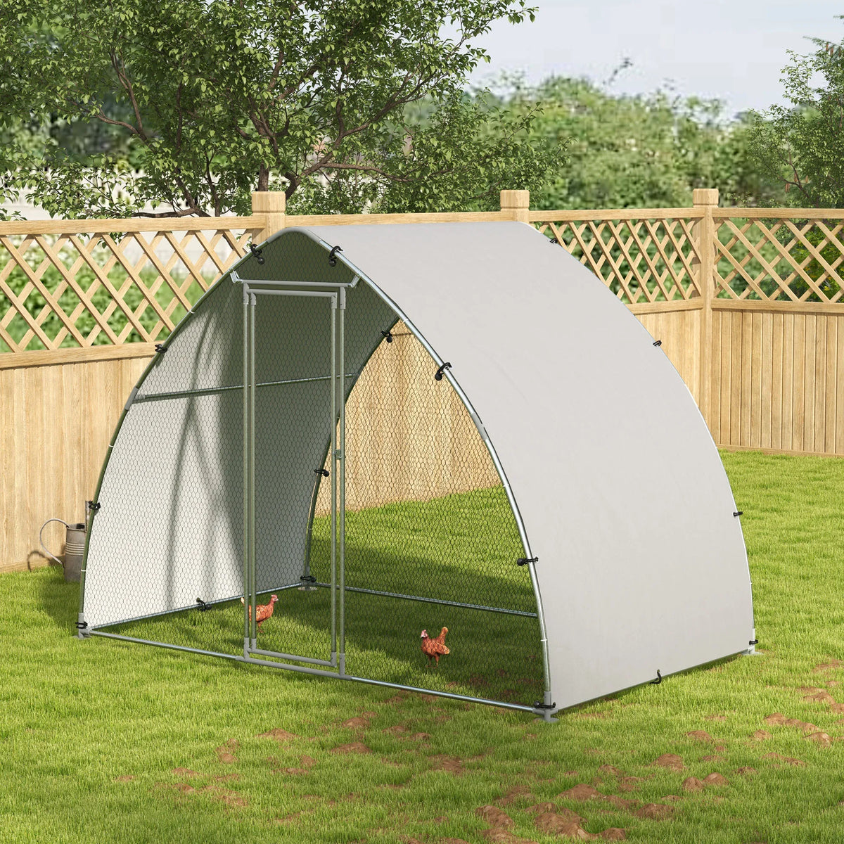 Walk In Chicken Run Galvanised Steel with Water Resistant Cover Mesh Wire Enclosure for Hens Ducks and Rabbits