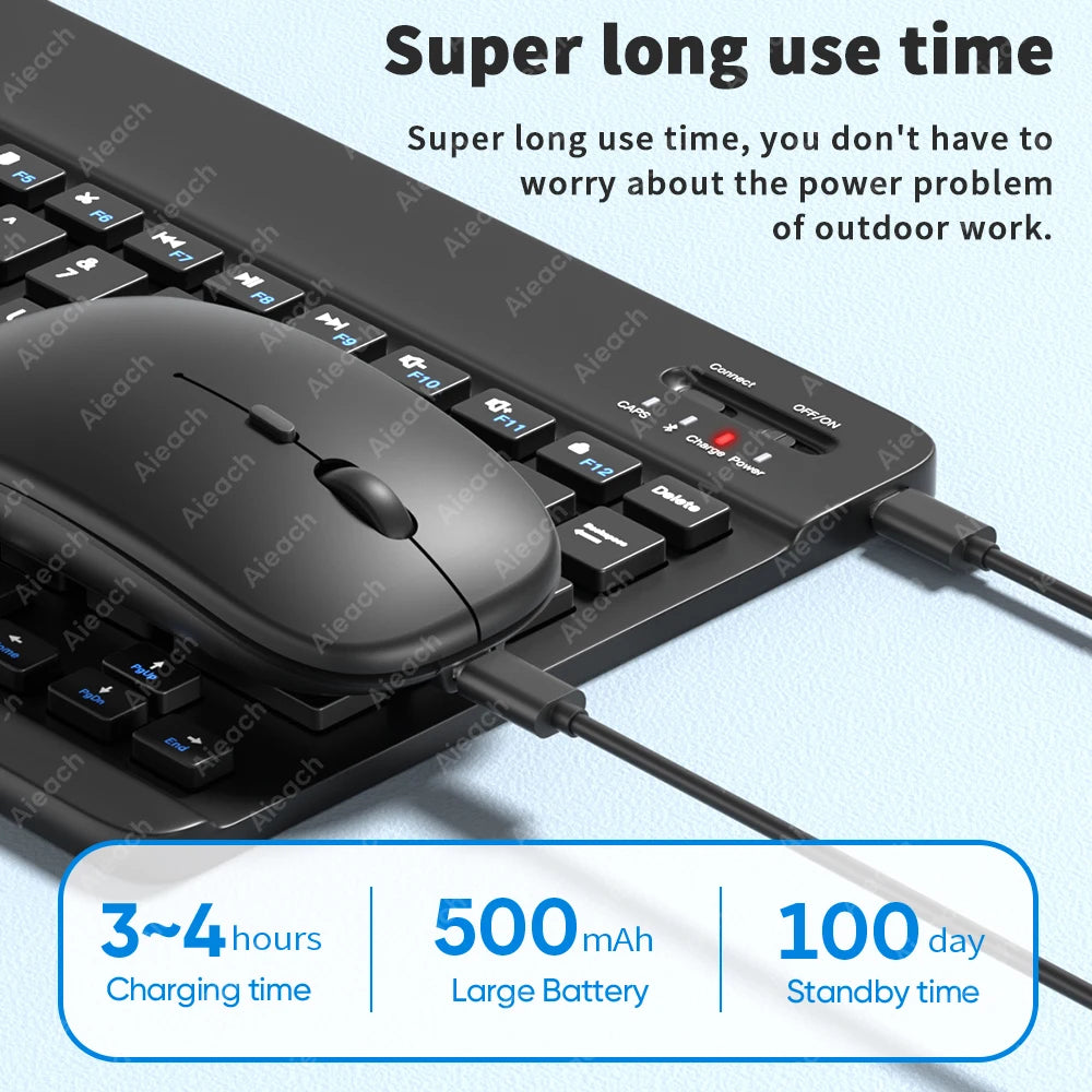 AIEACH Ipad Case Keyboard for Pro 13 M4, 12.9 3-6Th, 11 1-4Th, Air 13/11 M2/M3, Air(4-5Th), Ipad 7-10Th, Backlight Pencil Holder