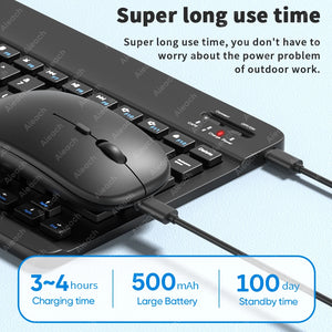 AIEACH Ipad Case Keyboard for Pro 13 M4, 12.9 3-6Th, 11 1-4Th, Air 13/11 M2/M3, Air(4-5Th), Ipad 7-10Th, Backlight Pencil Holder