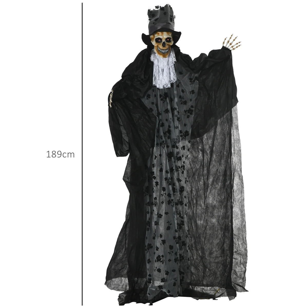 Motion sensor activated Halloween prop in a hallway