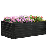 Galvanised Steel Raised Garden Bed 180x90x59cm Multi-Reinforced Rods Outdoor Planter for Veg Herbs Flowers Light Green