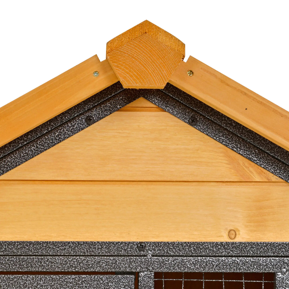 Elevated Rabbit Hutch 122x63x92cm Wood and Metal Outdoor Pet House with Run Ramp and Lockable Door