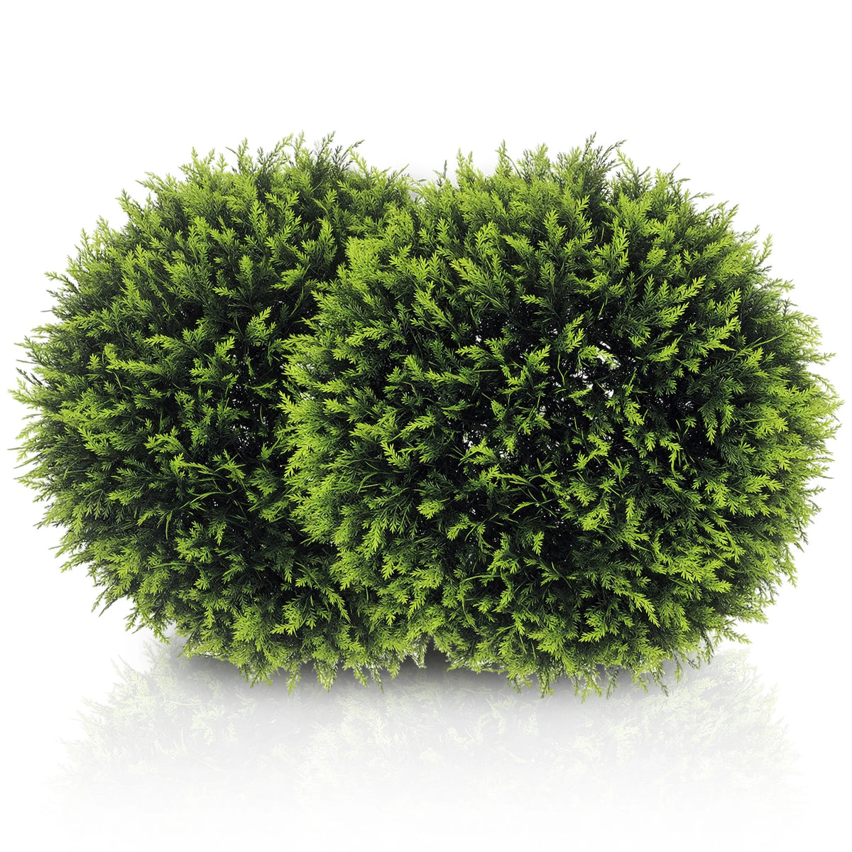 Set of 2 Artificial Cedar Topiary Balls with 680 UV Protected Leaves Each Faux Plants for Decor Green
