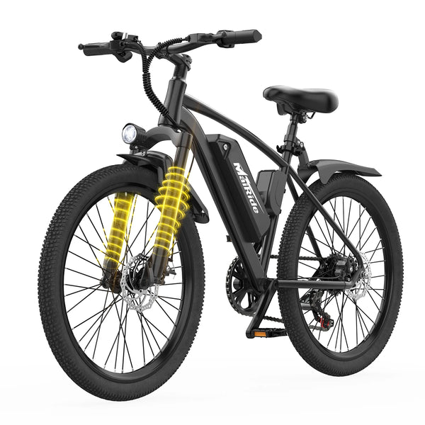 Q7 26 Inch Electric Mountain Bike with 250W Brushless Motor, 36V 10Ah Removable Battery and Front Suspension