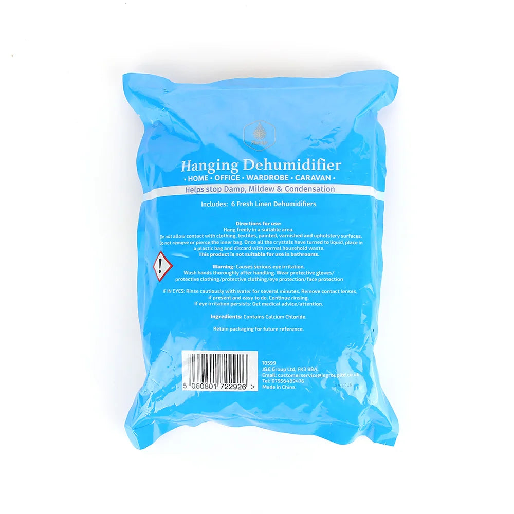 Hanging Scented Dehumidifier Bags for Wardrobes, 6 Pack