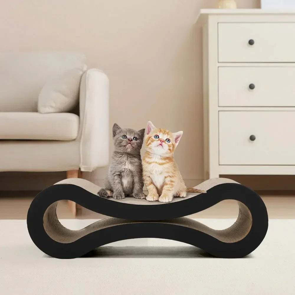 Figure 8 Cat Scratching Board Large High Density Corrugated Paper Scratcher Bed Mat and Nest Black