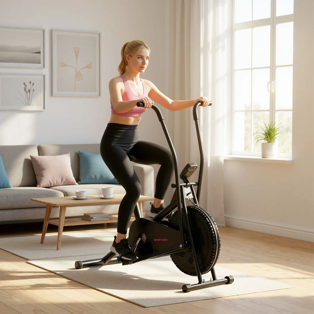 Quiet Exercise Bike for Home with Adjustable Seat and LCD Display