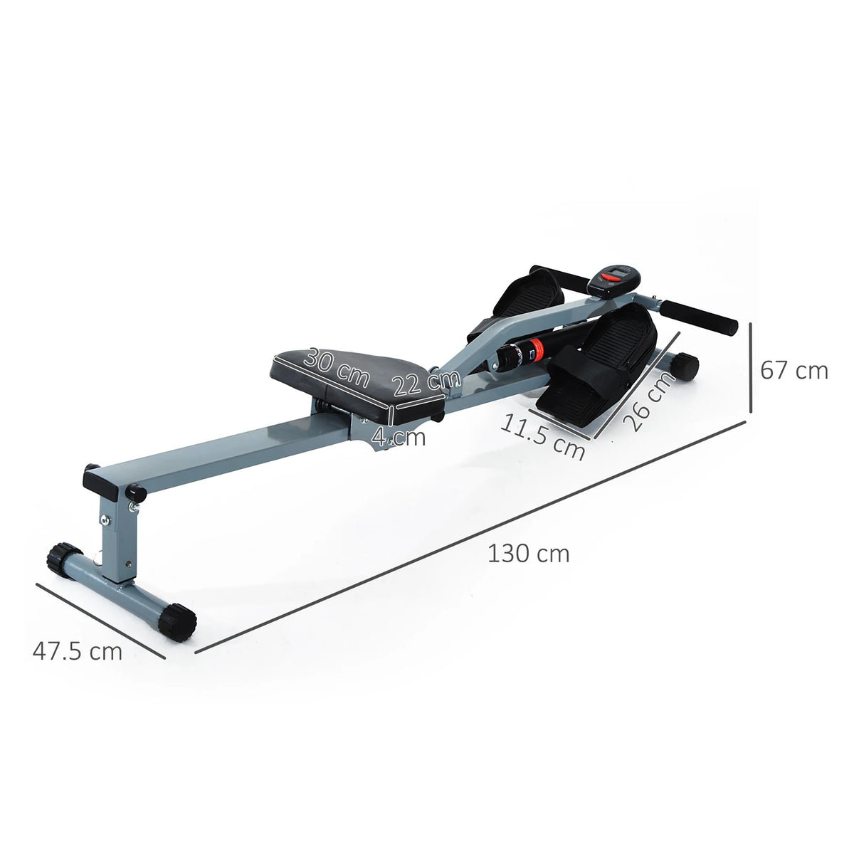 Rowing Machine Cardio Rower, Adjustable Resistance, Home Gym Trainer