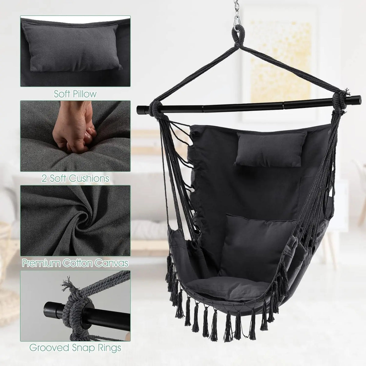 Hammock Swing Chair Multiple Colours and Sizes Available for Living Room Garden Patio