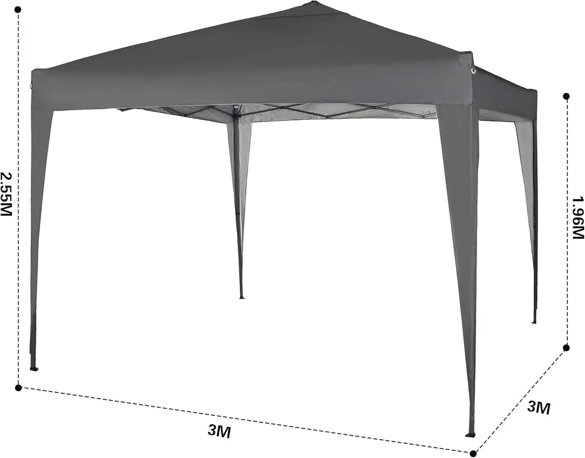 3x3M Pop Up Gazebo Waterproof Outdoor Garden Canopy Shelter
