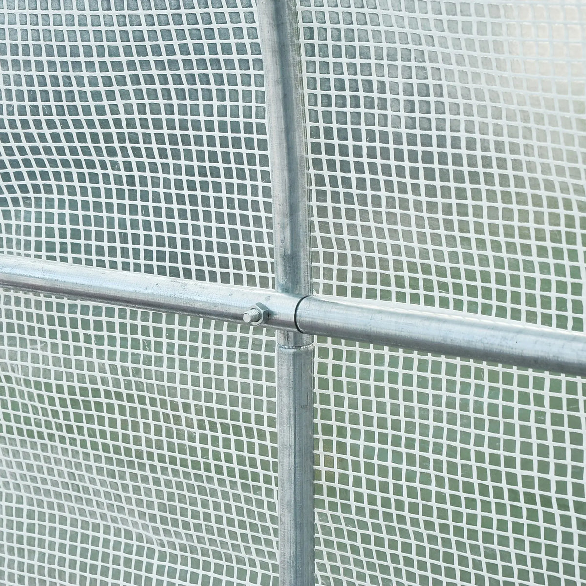 Walk-in Polytunnel Greenhouse with Steel Frame, 2.5 x 2 x 2m, White
