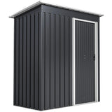5 x 3ft Galvanised Steel Garden Storage Shed with Sliding Door and Sloped Roof