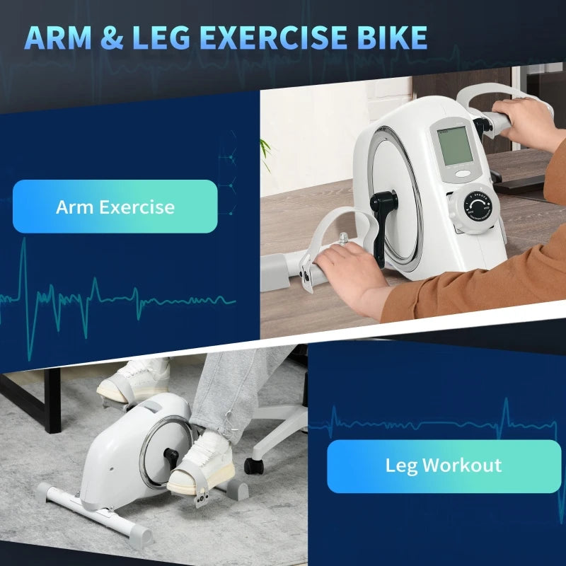 Pedal Exerciser 8 Level Magnetic Resistance LCD Monitor Under Desk Cycling Fitness Bike for Home Office Gym