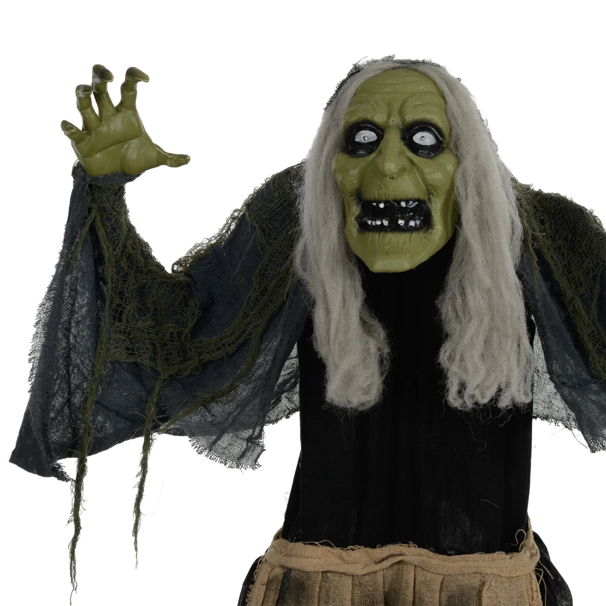 Animated Hunchback Witch Halloween Prop – Moving Head and Shoulders