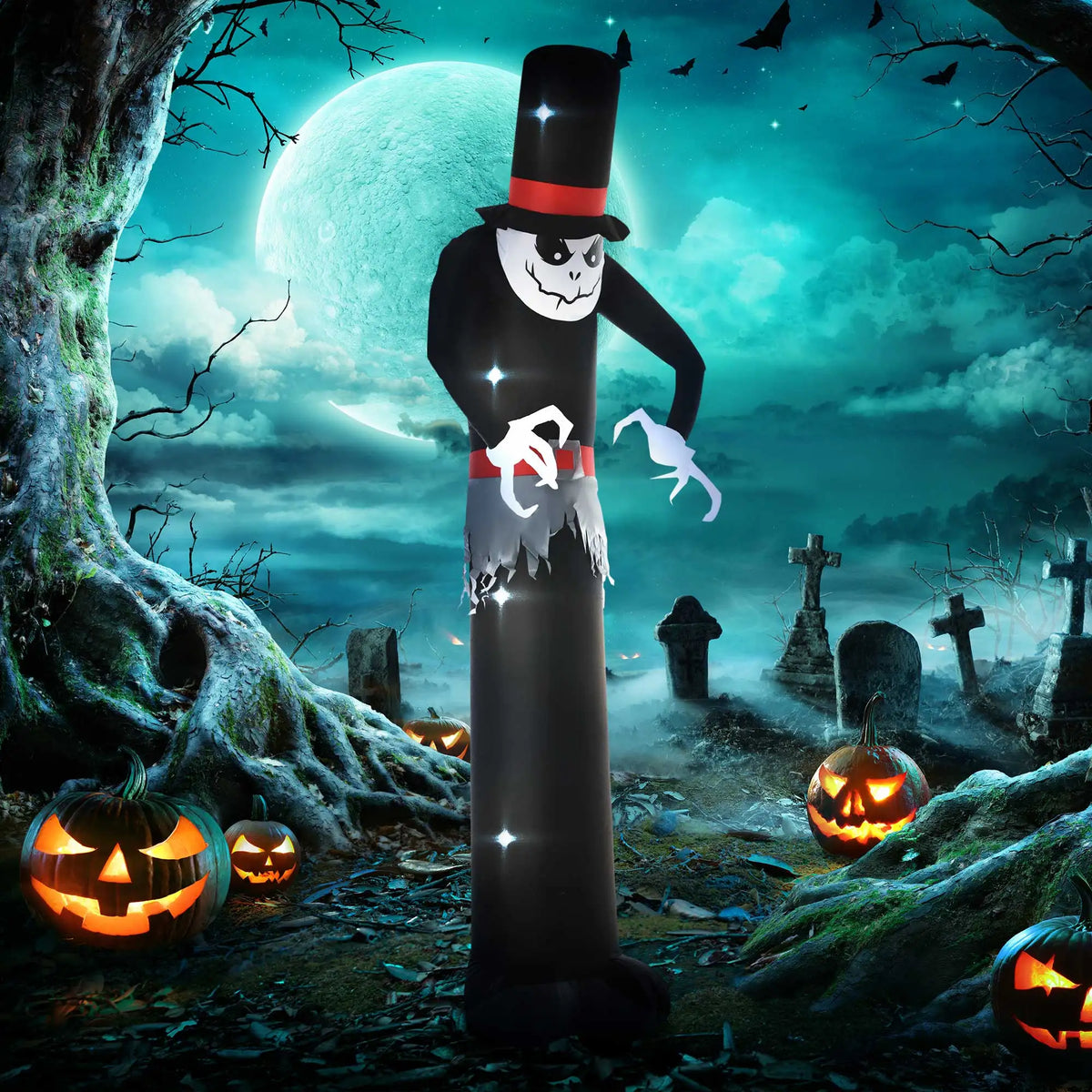 10' Inflatable Halloween Ghost Outdoor Decoration with LED Light