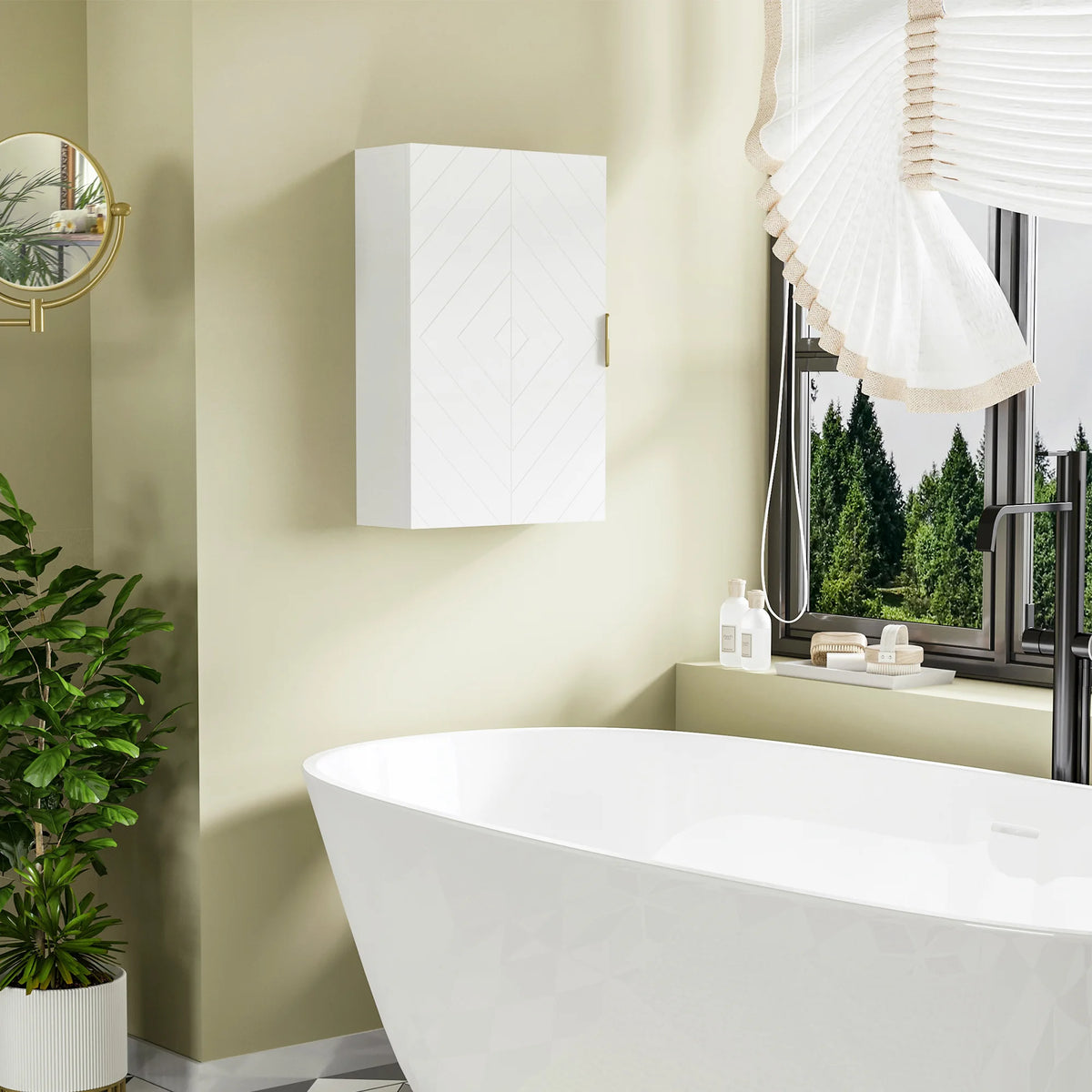 Bathroom Wall Cabinet with Adjustable Shelves for Hallway, Living Room