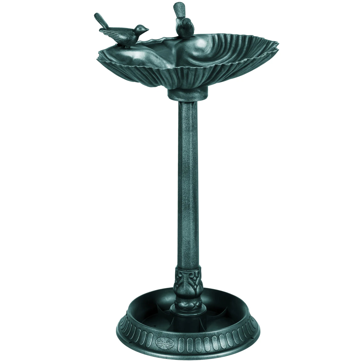 81cm Tall Bird Bath with 2 Decorative Bird Statues for Garden, Green