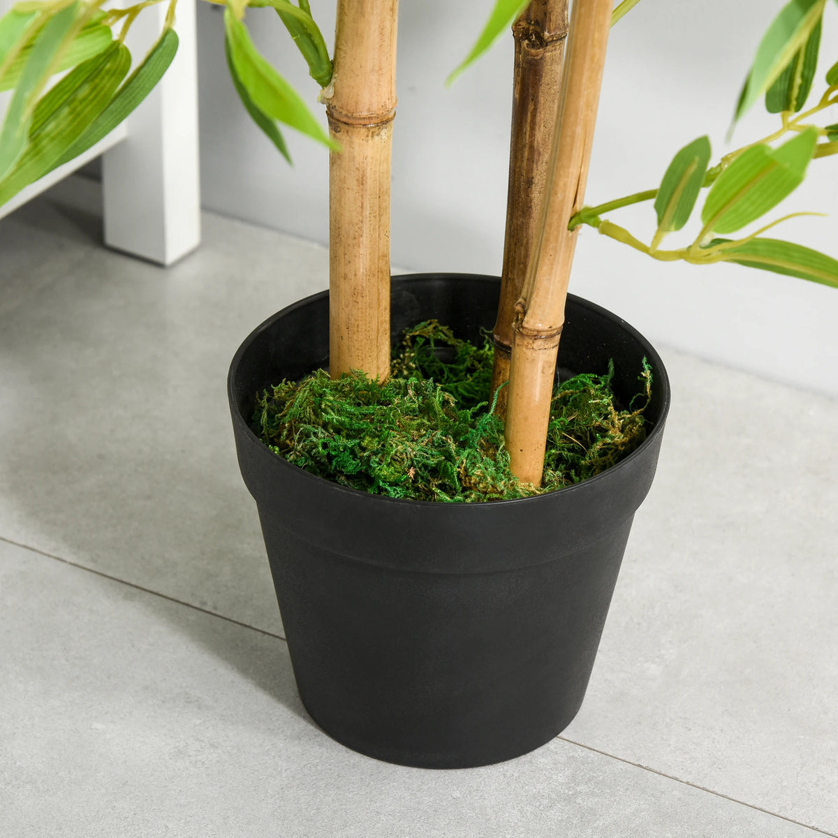 Set of 2 Artificial Bamboo Trees with Pots, 120cm