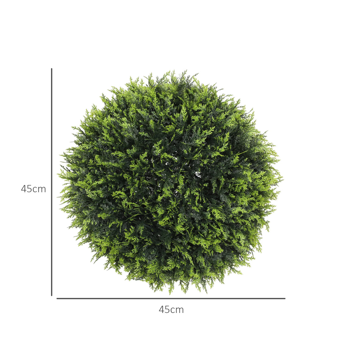Set of 2 Artificial Cedar Topiary Balls with 680 UV Protected Leaves Each Faux Plants for Decor Green
