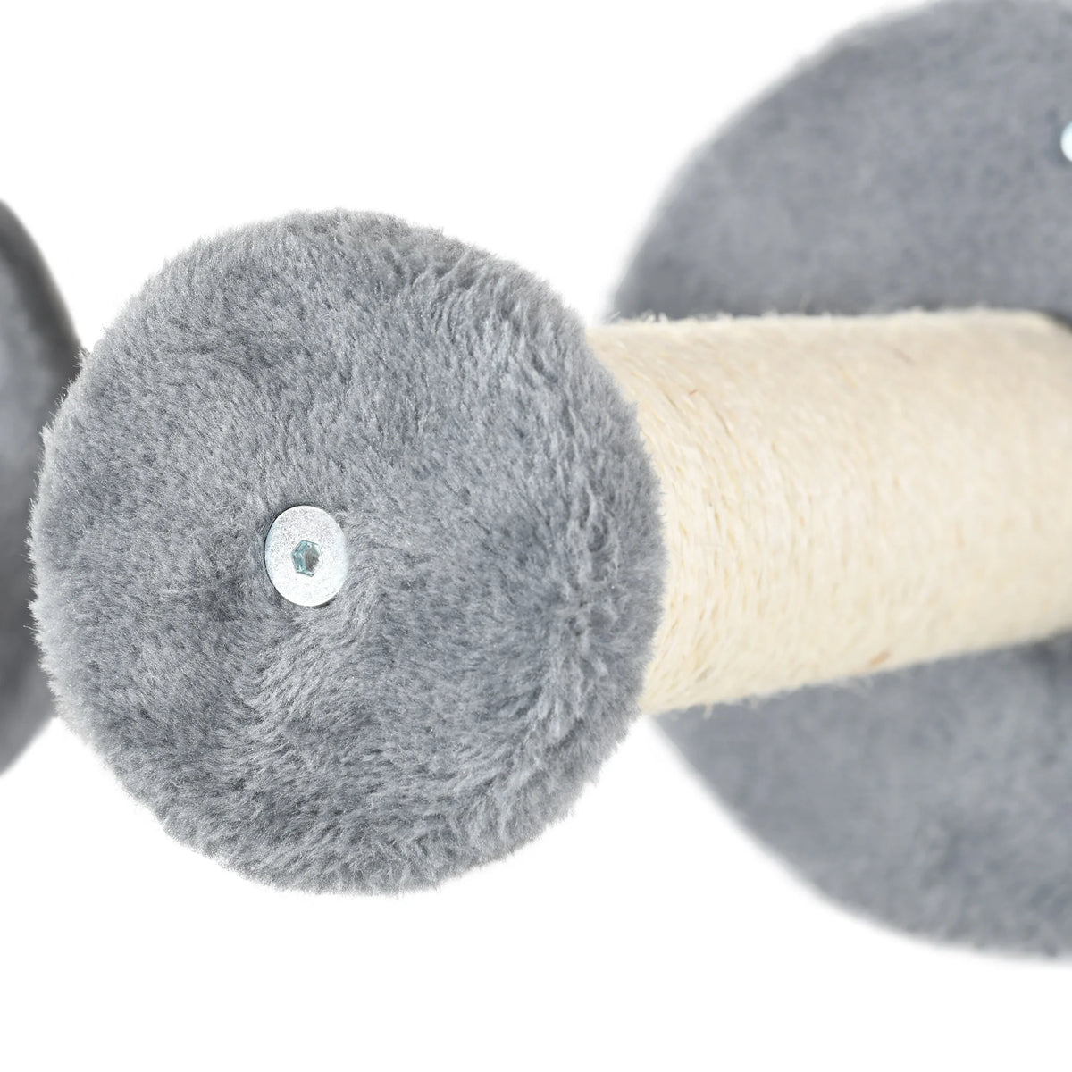 5 Piece Wall Mounted Cat Shelves Set with Cat House Scratching Posts and 6 Levels Plush Grey