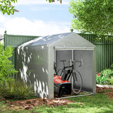 1.6 x 2.2m Portable Garden Storage Shed Tent with Galvanised Steel Frame and Large Zipped Door for Motorbike and Bikes