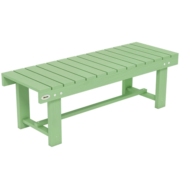 Wooden Garden Bench, 2 Seater Outdoor Bench, Fir Wood Backless Patio Loveseat with Slatted Seat for Park