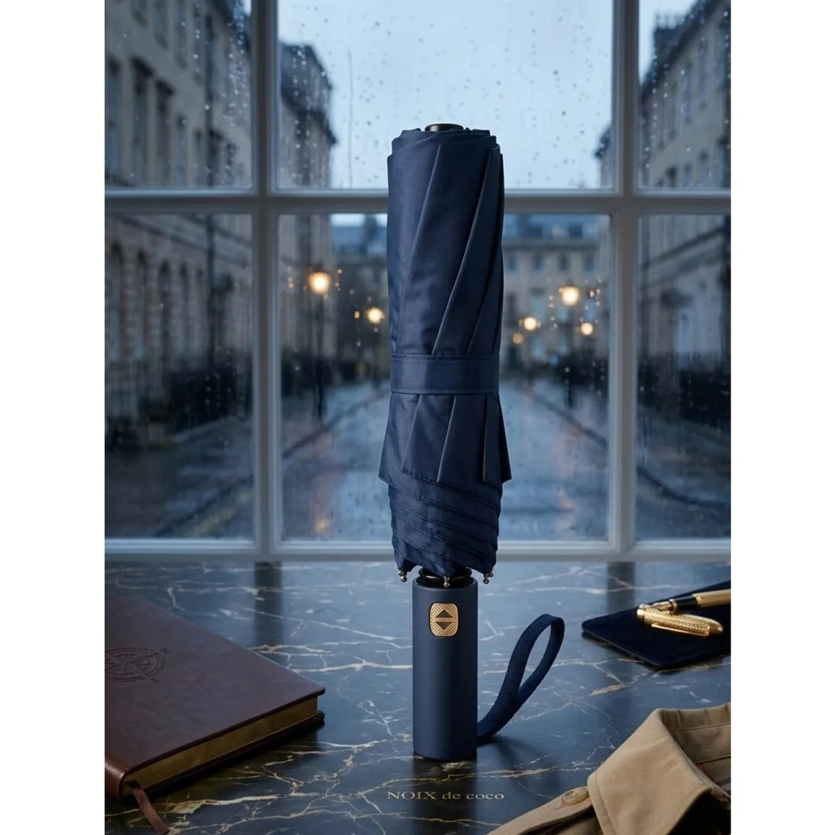 Windproof Automatic Folding Umbrella with Gift Box, 12 Double Ribs