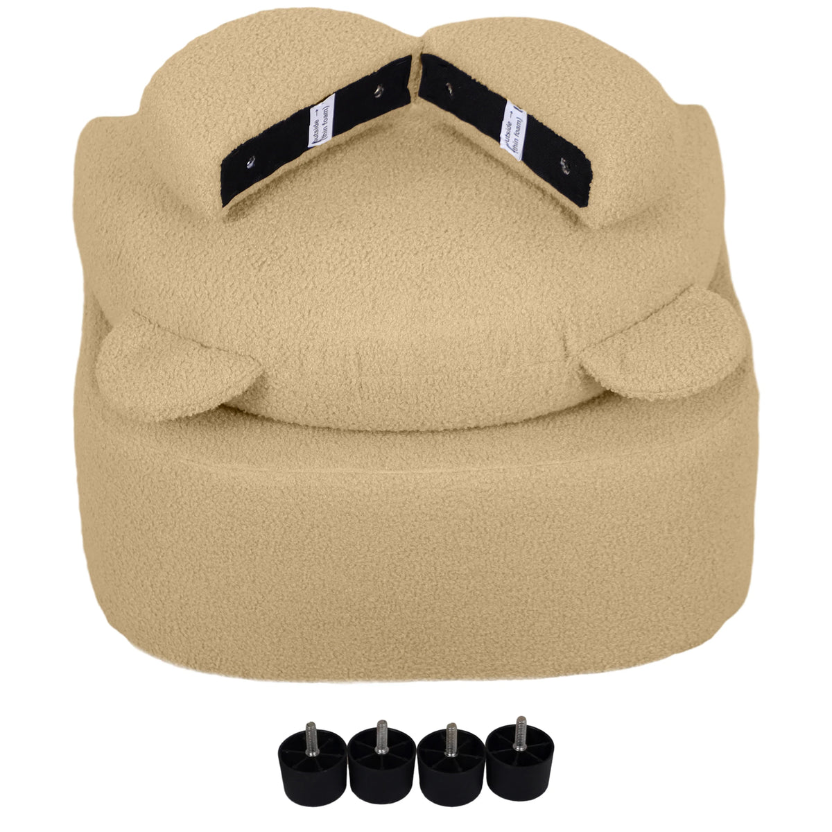Kids Bear Shaped Armchair 52x48x59cm Teddy Fleece Toddler Chair with Ears for Ages 18 Months to 3 Years